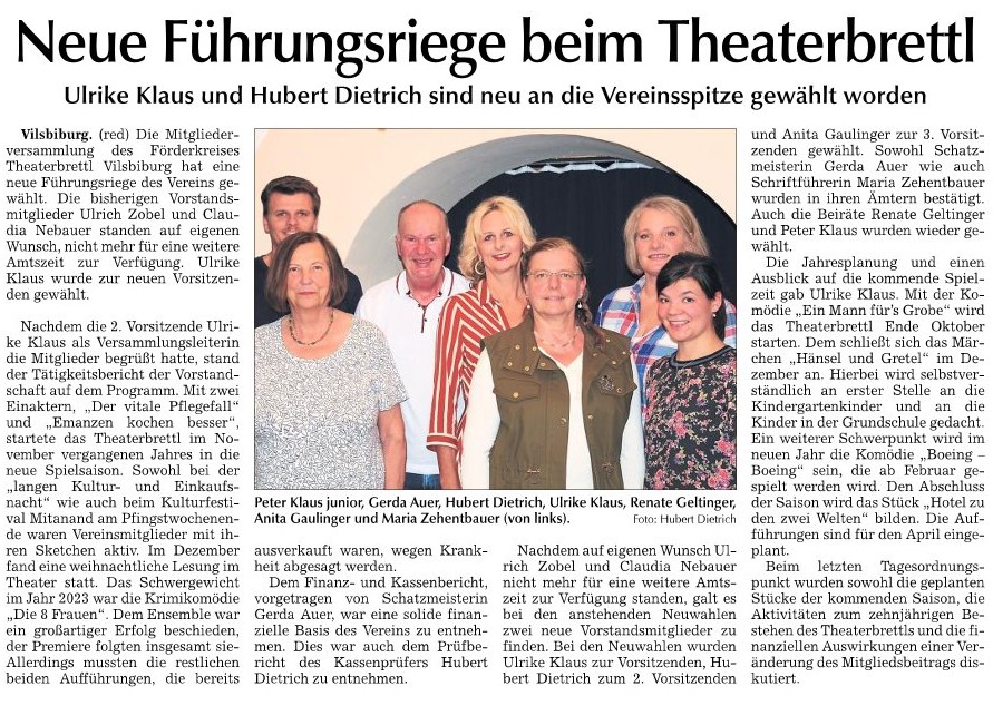 Auszug Vilsbiburger Zeitung - Vorstandschaft